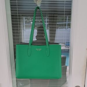 Kate Spade Large Green Tote Dog Clip Closure